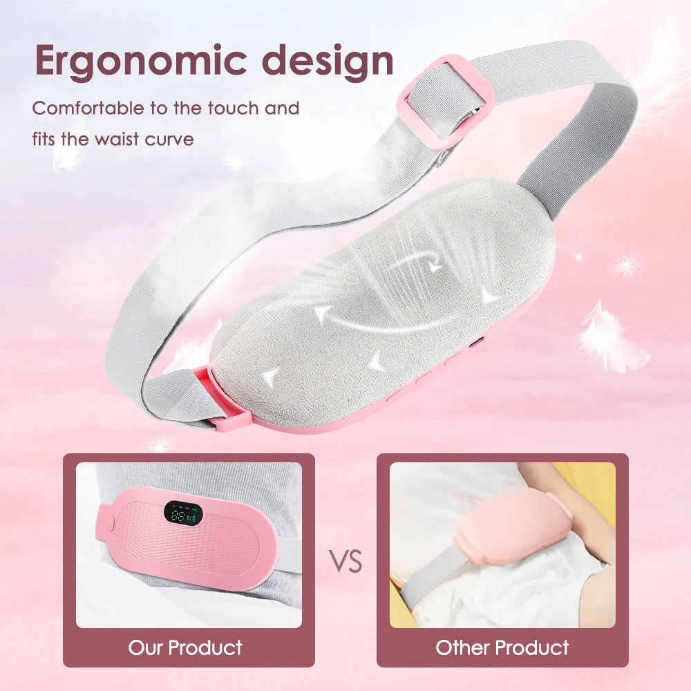 Electric Warm Uterine Cramp Massager Vibrator Heating for Menstrual Relief Waist Massager Belt Care Waist Stomach for Women