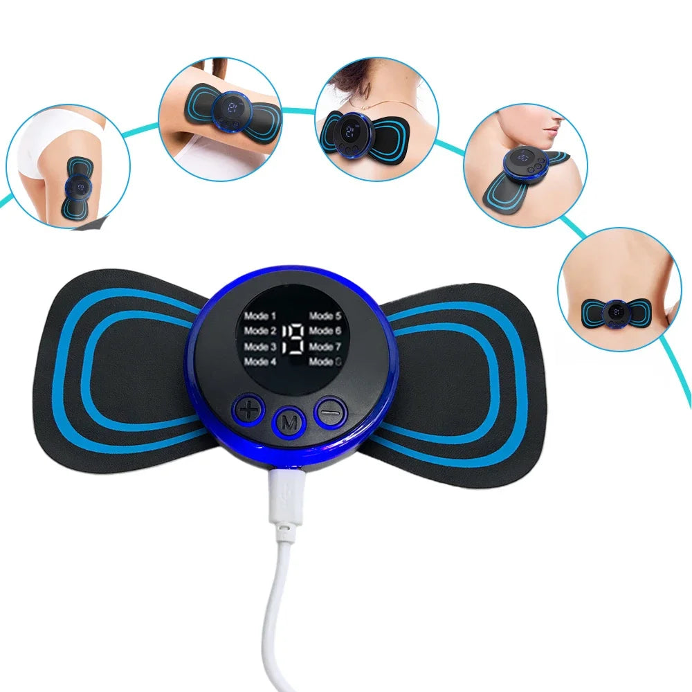 EMS Neck Massager Mini Cervical Back Muscle Pain Relief Patches Massageador Stimulator Mat Portable Legs Body Health Care Tools