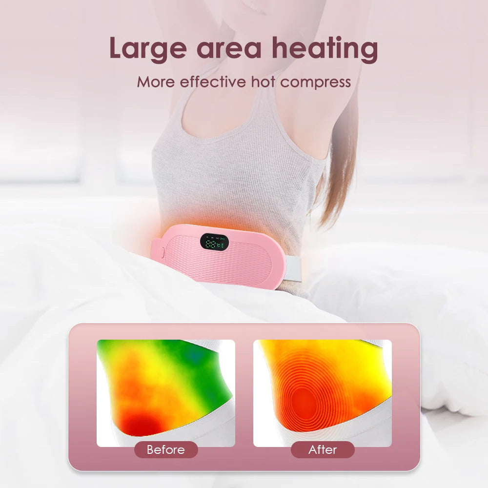 Electric Warm Uterine Cramp Massager Vibrator Heating for Menstrual Relief Waist Massager Belt Care Waist Stomach for Women