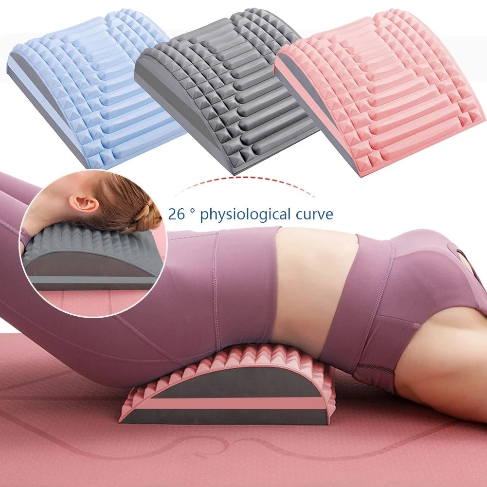 Back Stretcher Pillow Neck Posture Corrector Pillow Lumbar Support Massager Relax Waist Massage Herniated Disc Back Pain Relief